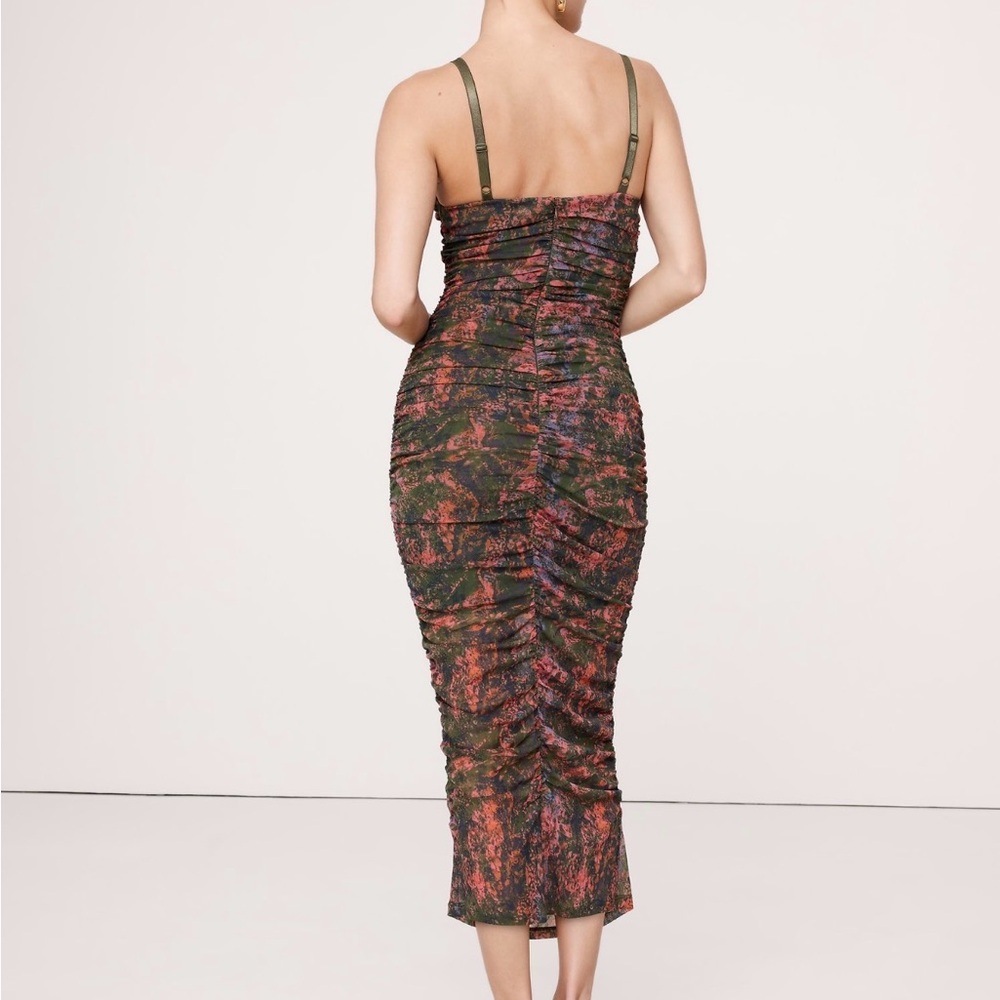 Banana Republic Multicolor Ruched Mesh Corset Midi Dress - Picture 3 of 4